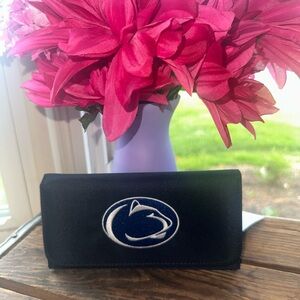 Wallet Penn State Nittany Lion Navy with Logo Ladies Foldable Leather NWT